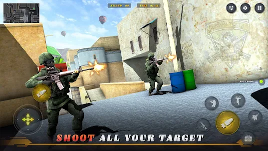 軍隊シューティング 攻撃 拳銃戦 争: 機関銃 ゲーム