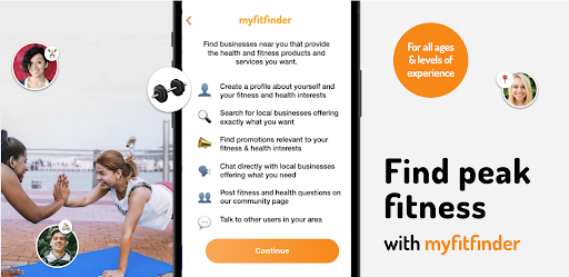 Android application myfitfinder: Local Fitness App screenshort