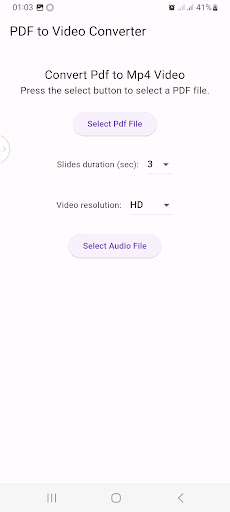 Android application Pdf to Video Converter (Mp4) screenshort