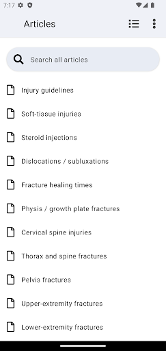 Android application Orthopedic Trauma screenshort