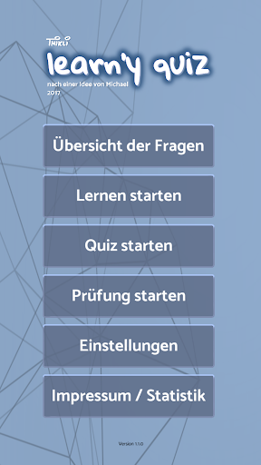 Android application learn'y quiz screenshort
