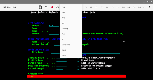 Mocha TN3270 for laptop Screen 2