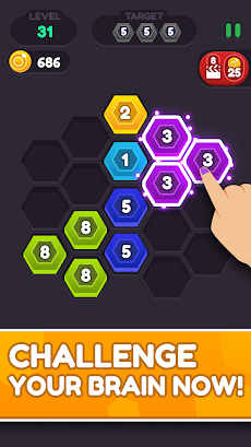 Hexa Puzzle Connect – Hex number Merge Gameのおすすめ画像5
