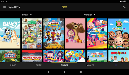 Screenshot of Vyve HDTV Service