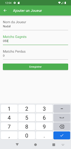 Tennis Players Stats Screen 2