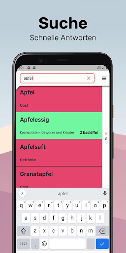 FODMAP Liste Deutsch - Die App Screen 2