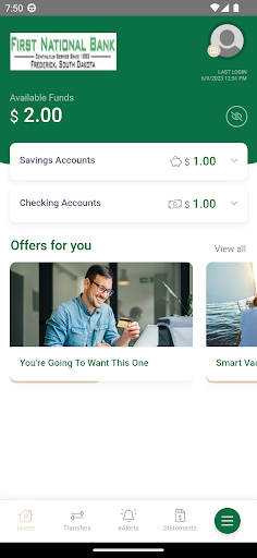 FNB FREDERICK Mobile App Screen 3