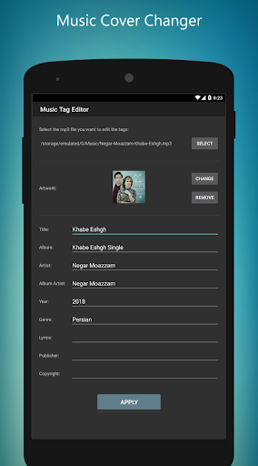 MP3 Tag Editor Screen 2