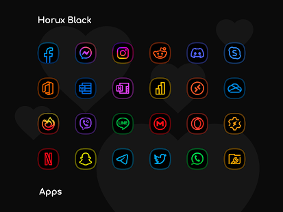 Horux Black - Icon Pack Screenshot