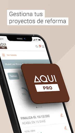 Android application AQUI PRO screenshort