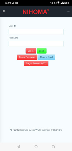 Android application NIHOMA2U screenshort