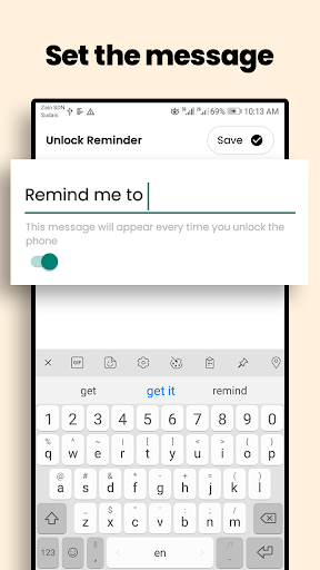 Android application Unlock Reminder - Don't Forget screenshort