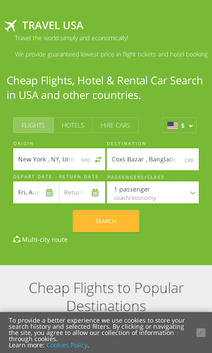 Android application Travel USA screenshort