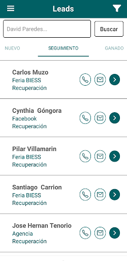Android application TrivoCRM screenshort