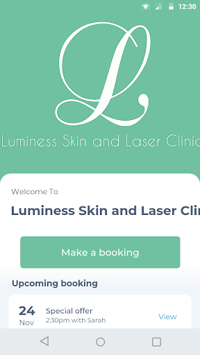 Android application Luminess Skin and Laser Clinic screenshort