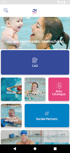 Android application CAO Zwembaden en Zwemscholen screenshort