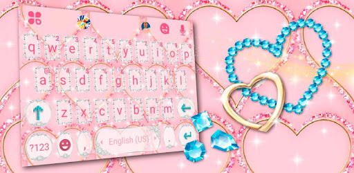 Girly Pink Heart Keyboard Them