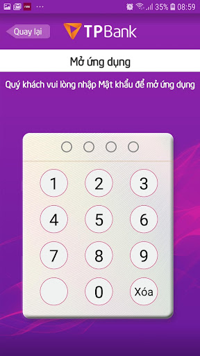 Android application TPBank eToken screenshort
