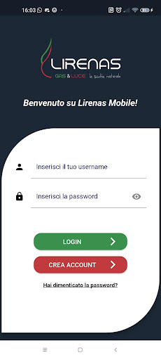 Android application Lirenas gas & luce screenshort
