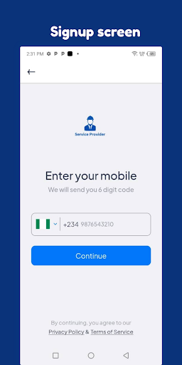 Android application Rayzor Provider screenshort