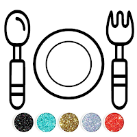 Kitchen Coloring Book With Animation - Glitter