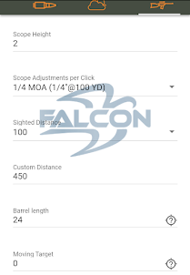 Falcon Ballistics Calculator