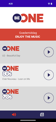 Android application BE ONE Radio screenshort