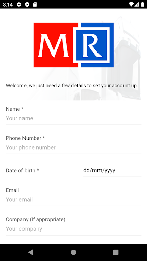 Android application M R Ratcliffe Claims App screenshort