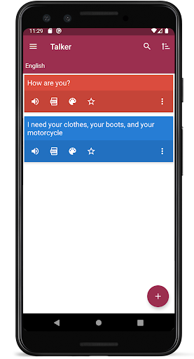 Android application Talker (text-to-speech notes) screenshort