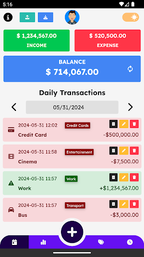Android application CashUp screenshort