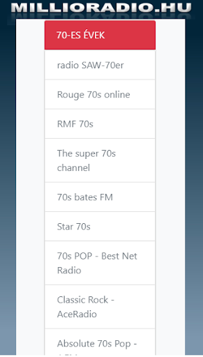 Android application Millió rádió - millioradio.hu screenshort