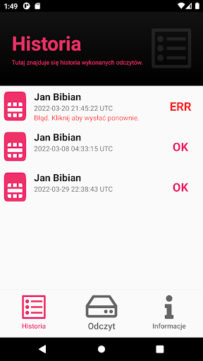 Android application CzytnikOK screenshort