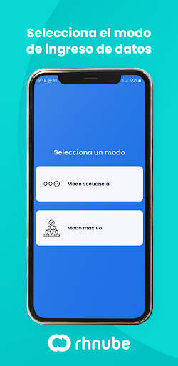 Android application Modo tareo de RH nube screenshort