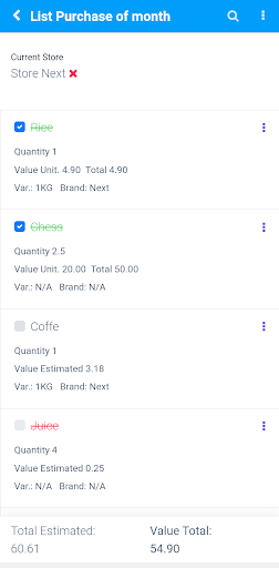 Shopping list Screenshot