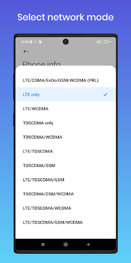 4G Only: Force LTE Screen 3