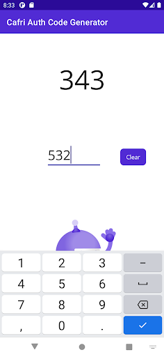 Cafri Auth Code Generator Screen 2
