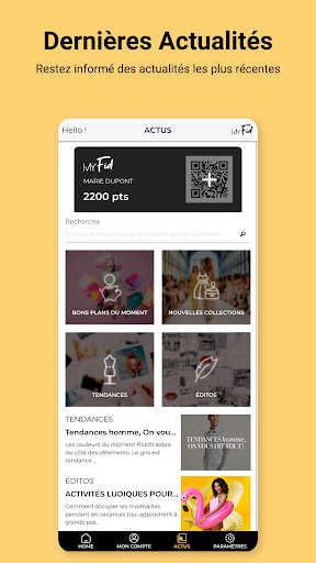 Android application MyFid screenshort