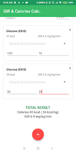 Dextrose Calc - GIR & Calories Calculator
