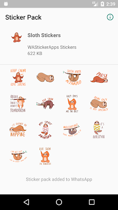 Sloth stickers for WhatsApp . WAStickerAppsのおすすめ画像2