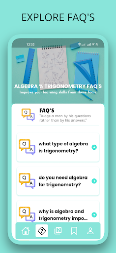 Screenshot of Algebra & Trigonometry Solver