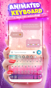 Rain Keyboard Background Theme