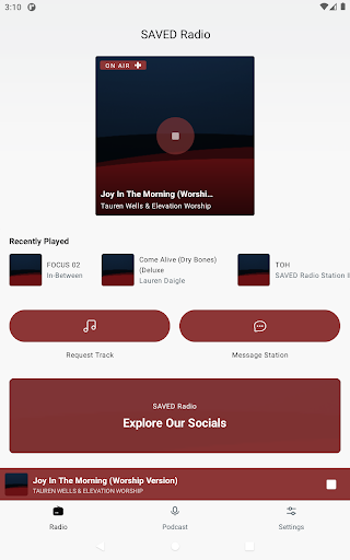 Android application SAVED Radio screenshort