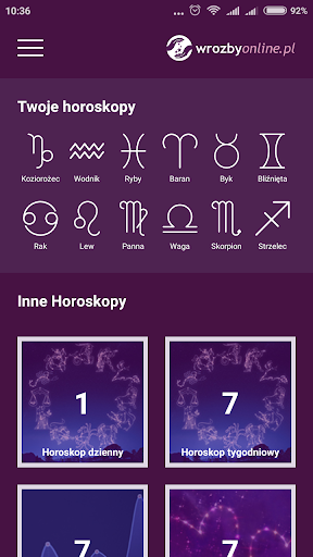 Android application Horoskop dzienny Wróżby Online screenshort