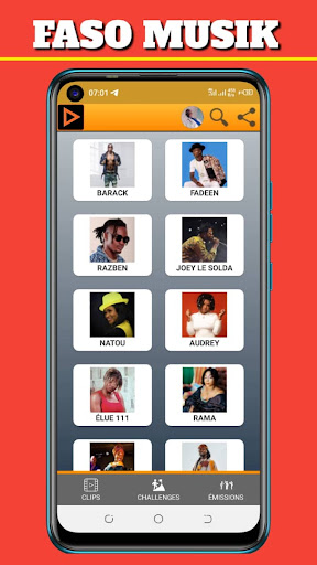 Android application FASO MUSIK screenshort