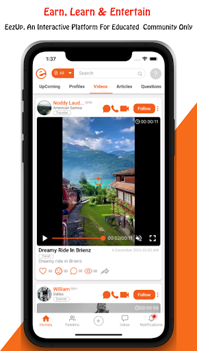 Android application EezUp: Earn Learn & Entertain screenshort