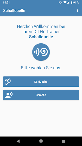Android application Schallquelle CI - Hörtrainer screenshort