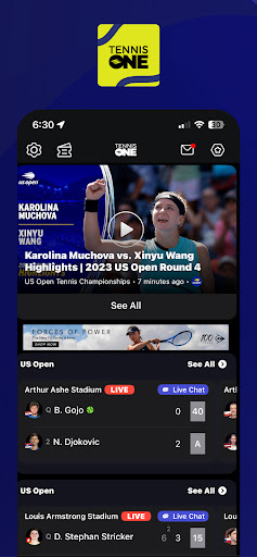 Android application TennisONE - Tennis Live Scores screenshort
