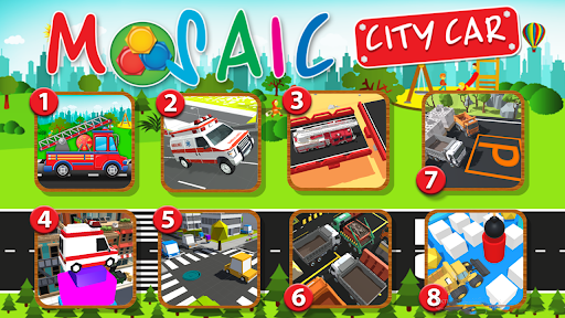 Android application Animated Puzzles cars city screenshort