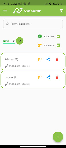 Android application Coleta Fácil screenshort