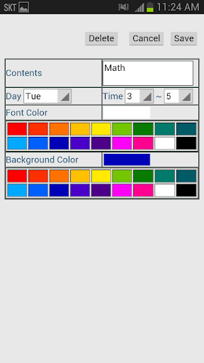 TimeTable Spread Screen 2